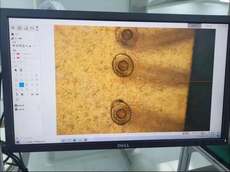 Gold wire bond dimensional measurement using a precision measuring microscope for semiconductor inspection